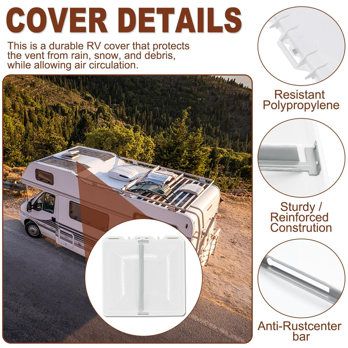 13" x 13" RV Vent Cover/Lid Metal Base J9191