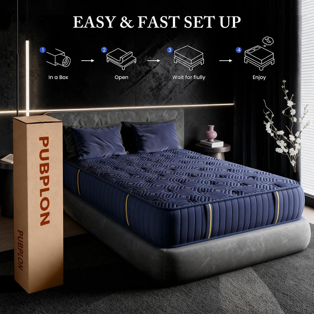 Queen 14 Inch Hybrid Gel Memory Foam Mattress in a Box N703073