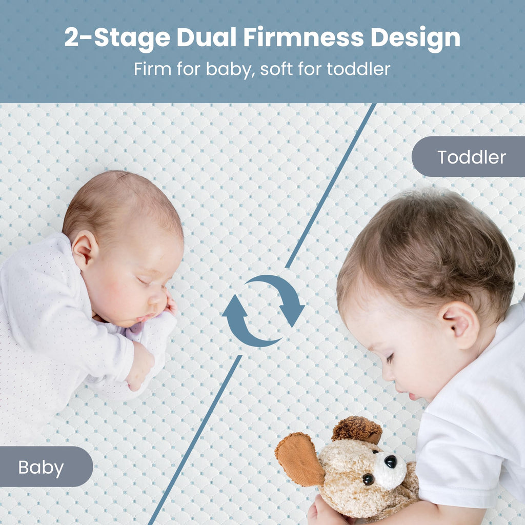 Mini Crib Mattress, 38x24x4 Inch Dual-Sided Gel Memory Foam Y373