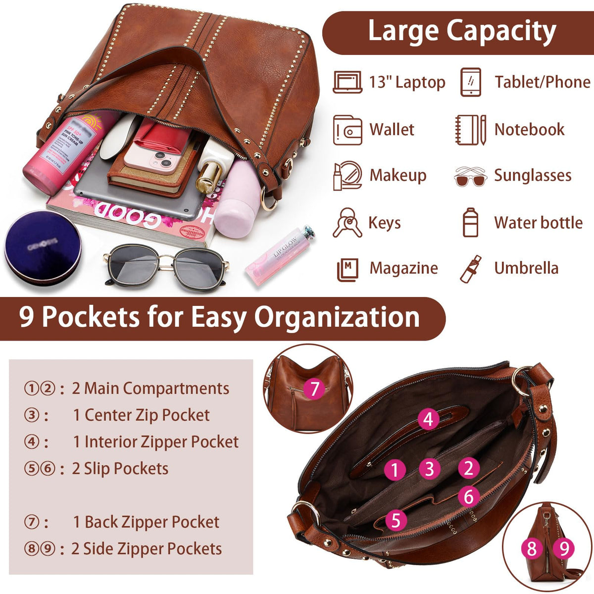 Studded Purse and Wallet Set L707202