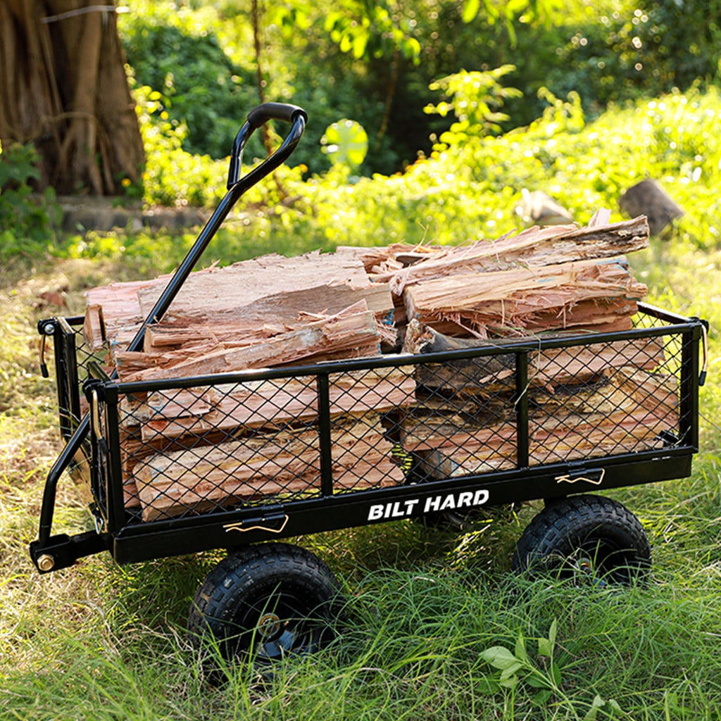 10" Flat Free Tires Steel Garden Cart with Rotating Handle E642032