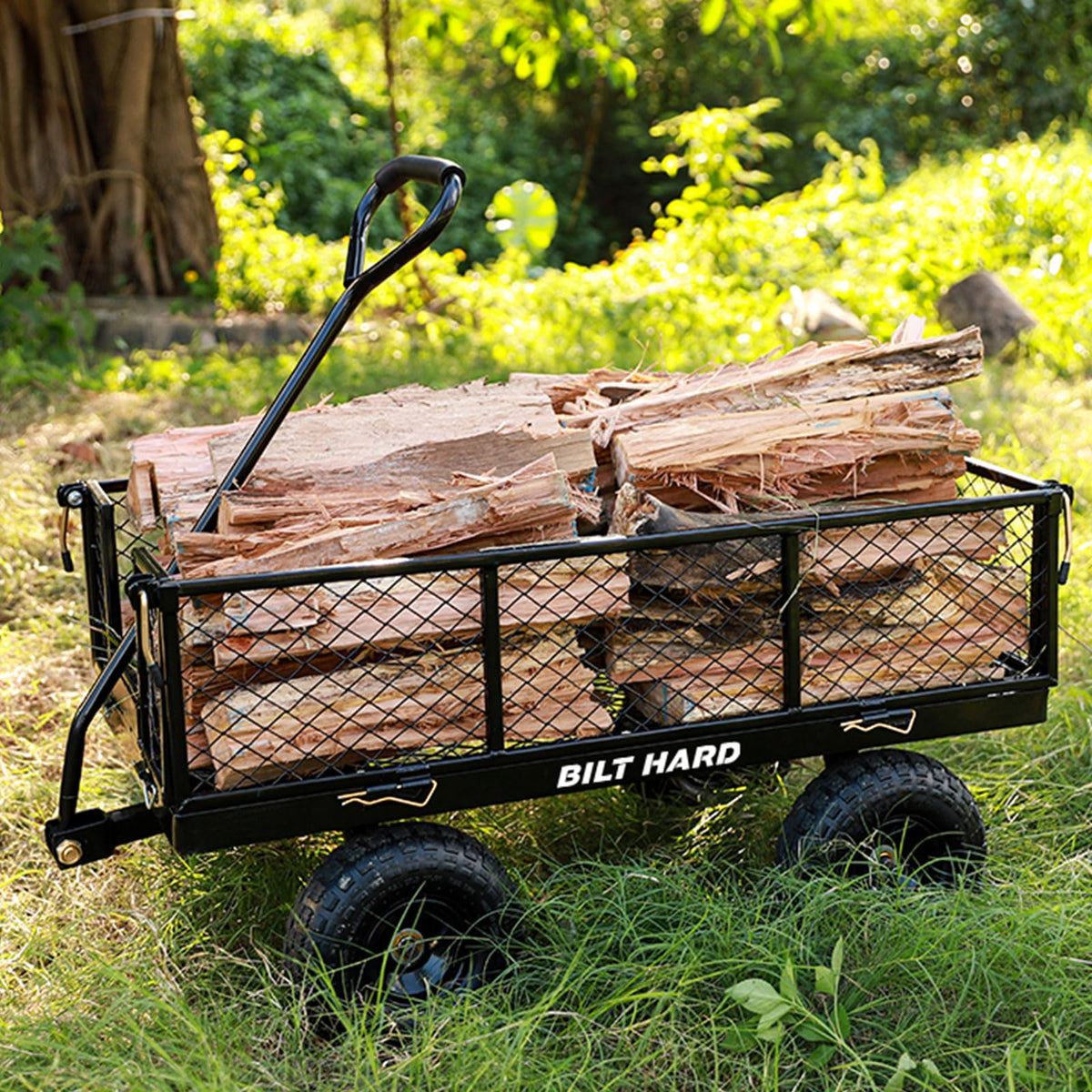 10" Flat Free Tires Steel Garden Cart with Rotating Handle E642032