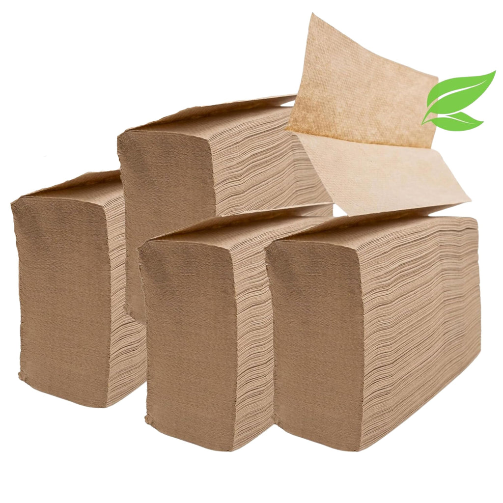 Brown Organic Unbleached Z-Fold Paper Towels Q849432
