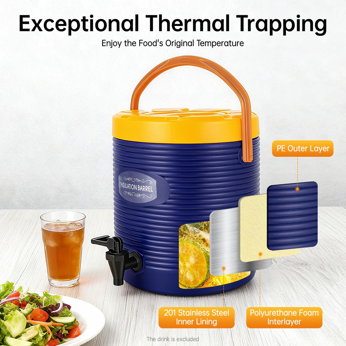 Insulated Beverage Dispenser 3.43 Gallon Blue G49424