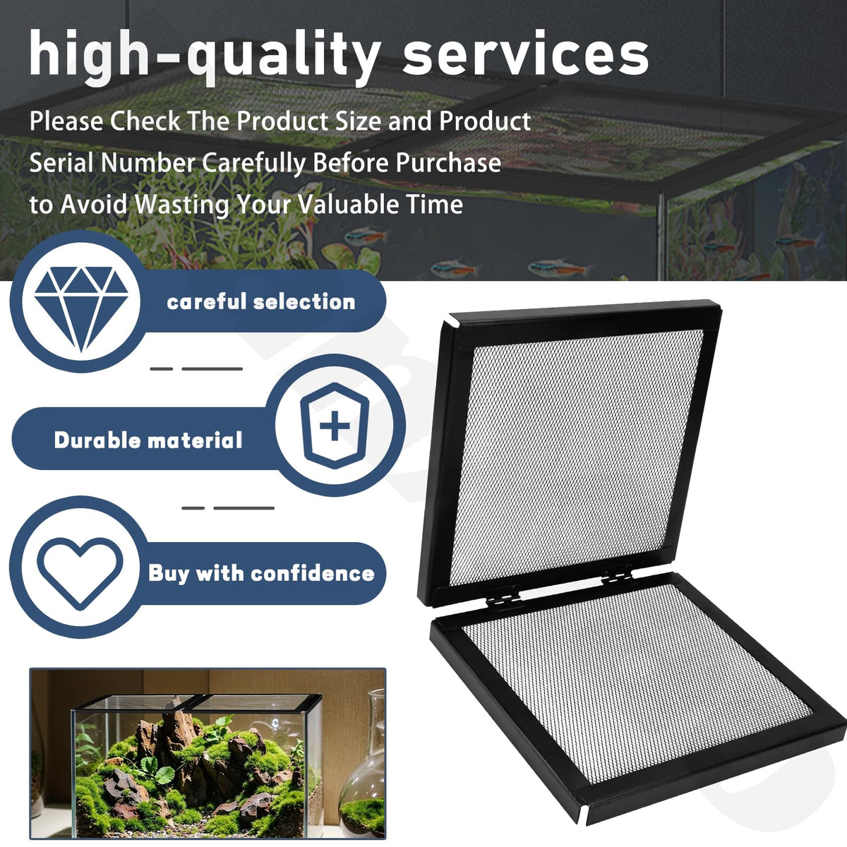 Hinged Door Aquarium Screen Cover O95527