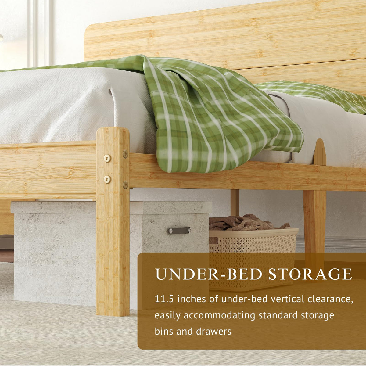14 inch Bamboo Full Bed Frame with Headboard R16990