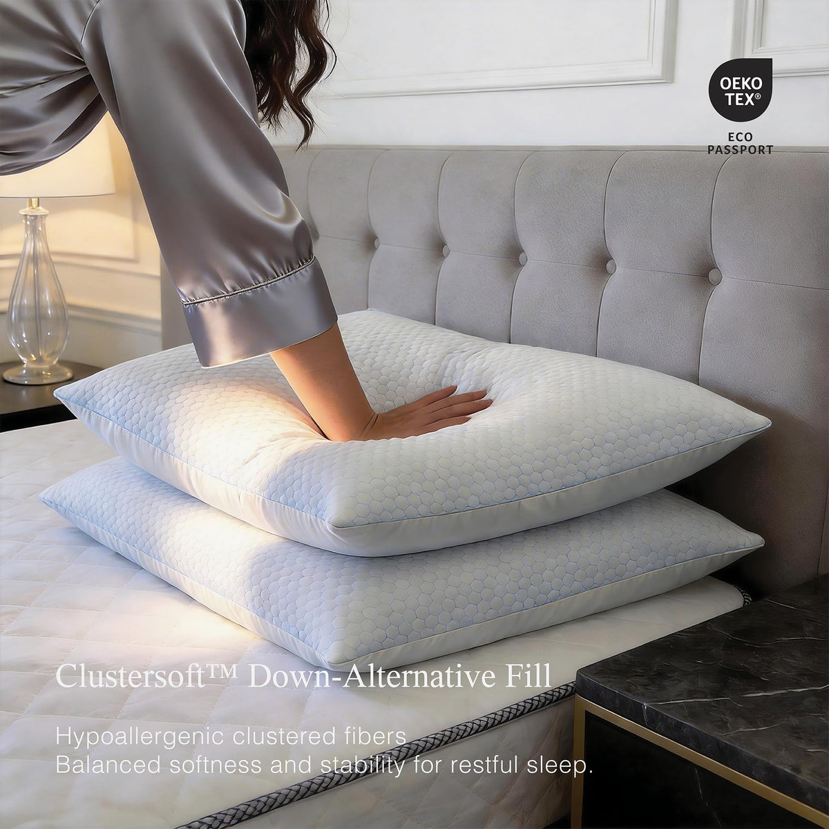 King Size Set of 2 Down Alternative Cooling Pillows P4724
