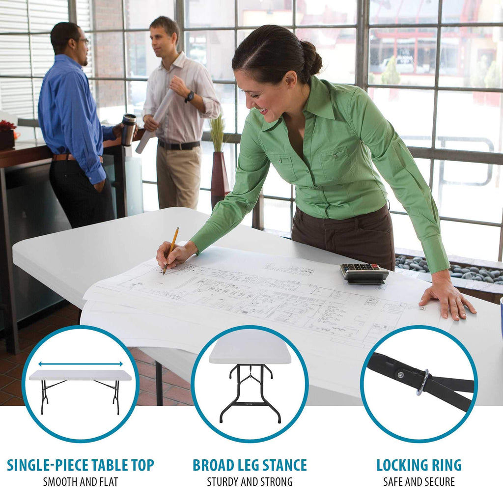 White 6 Feet Folding Utility Table Pack of 4 P1332