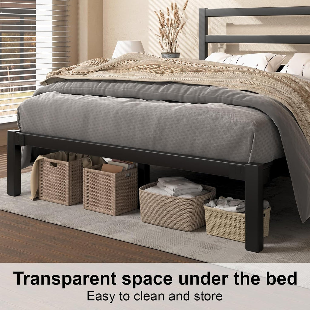 Queen Metal Platform Bed Frame with Headboard Z97100