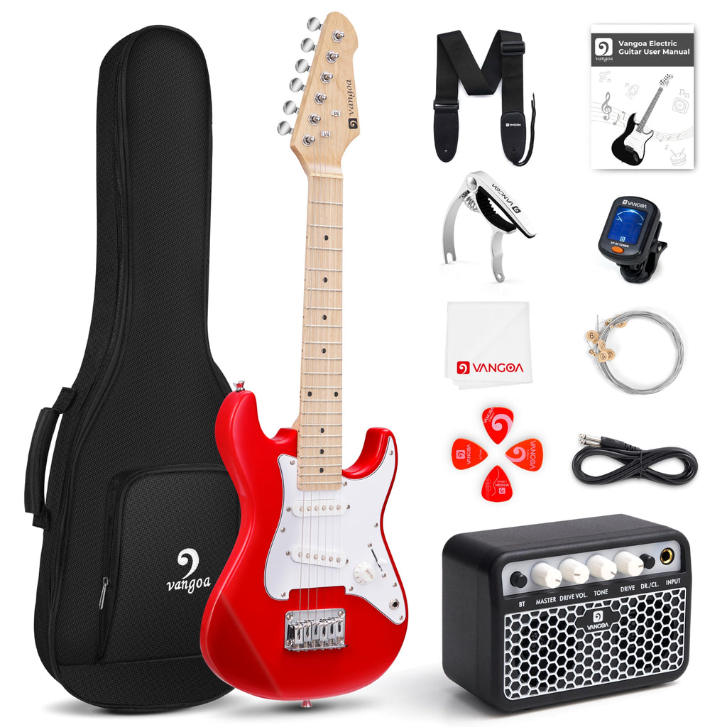 30 Inch Kids Electric Guitar Starter Kit with Amp Red C813