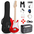 30 Inch Kids Electric Guitar Starter Kit with Amp Red C813