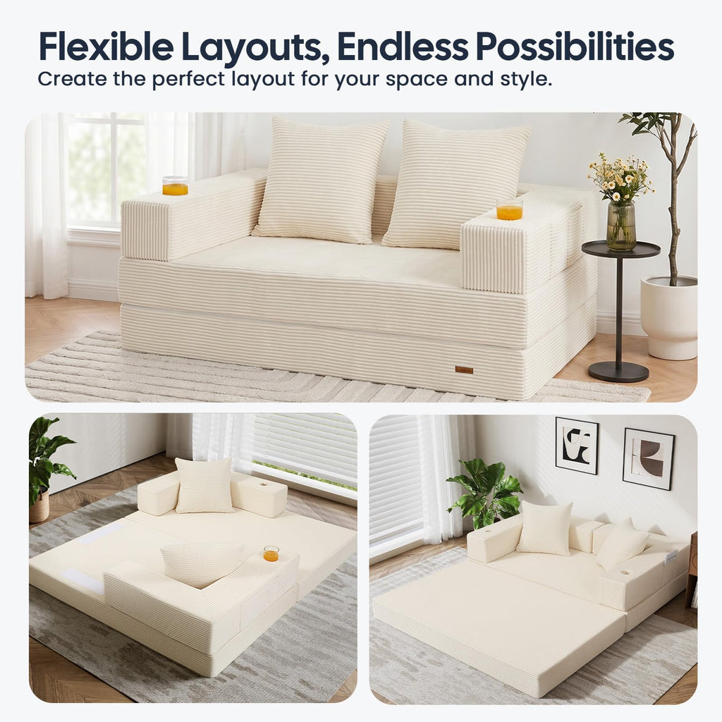 Beige Futon Sofa Bed N88571