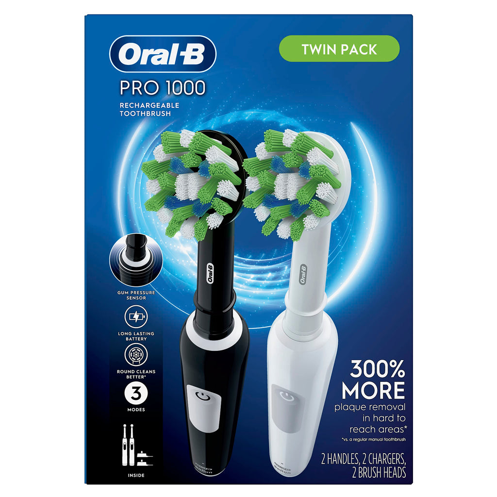 Black and White 2 Count Electric Toothbrush O28777