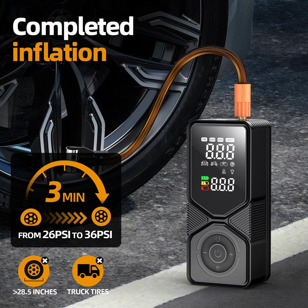 Portable Air Compressor 150PSI Cordless Tire Inflator E987538