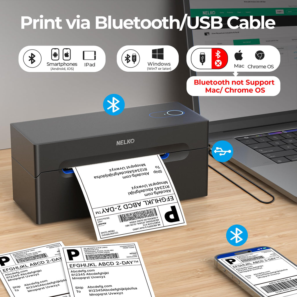 Bluetooth Thermal Shipping Label Printer T321