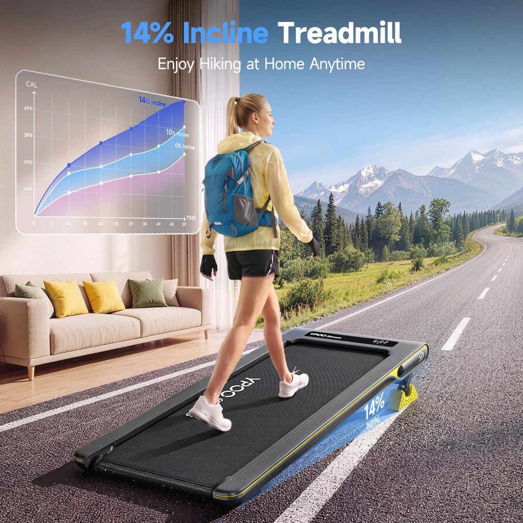 Walking Pad with 14% Incline Under Desk Treadmill F992635