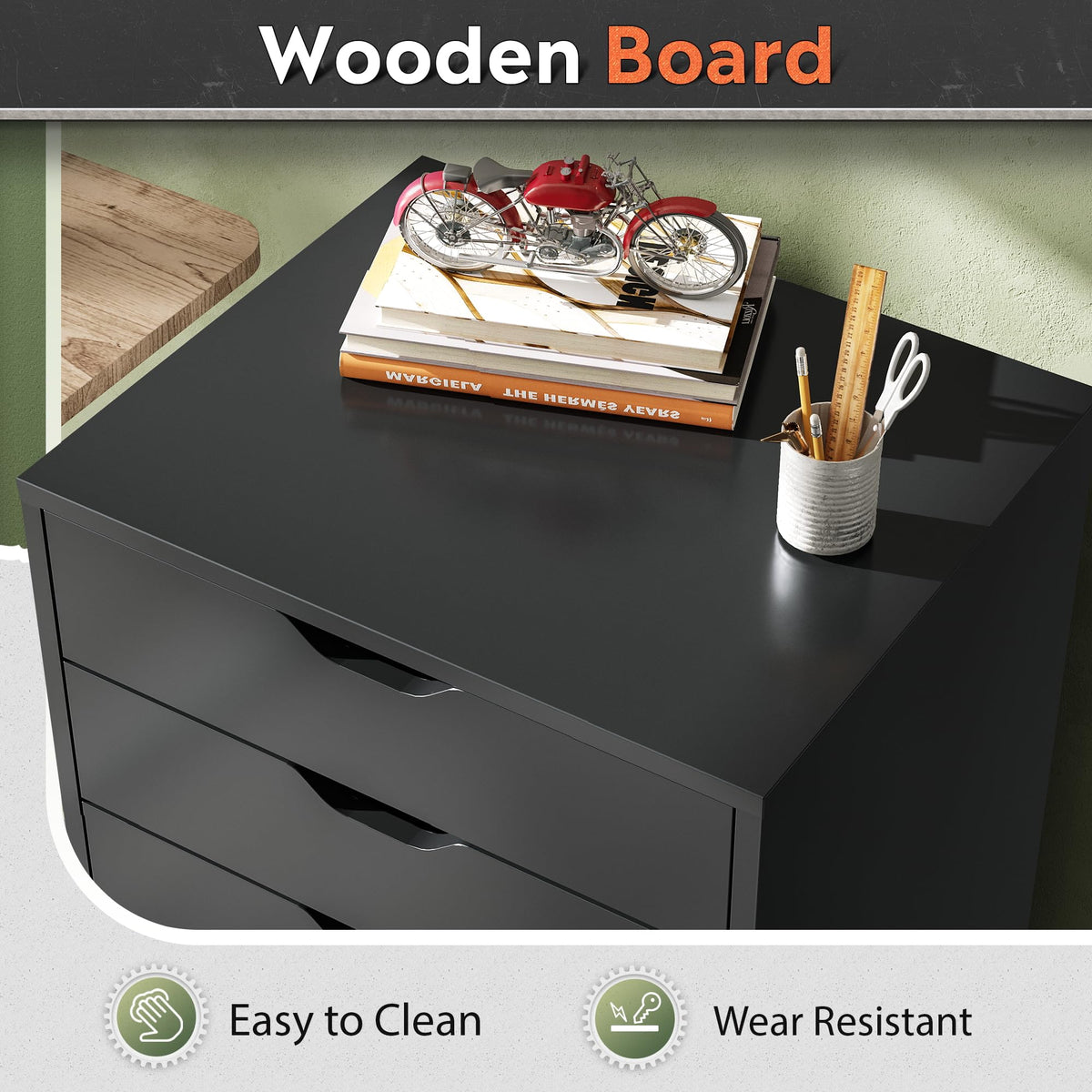 5 Drawer Black Filing Cabinet A488