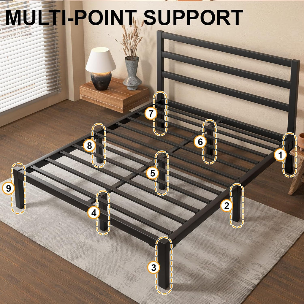 Queen Metal Platform Bed Frame with Headboard Z97100