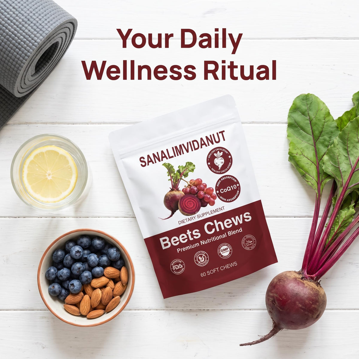 Beets Chews Dietary Supplement, 60 Count K918