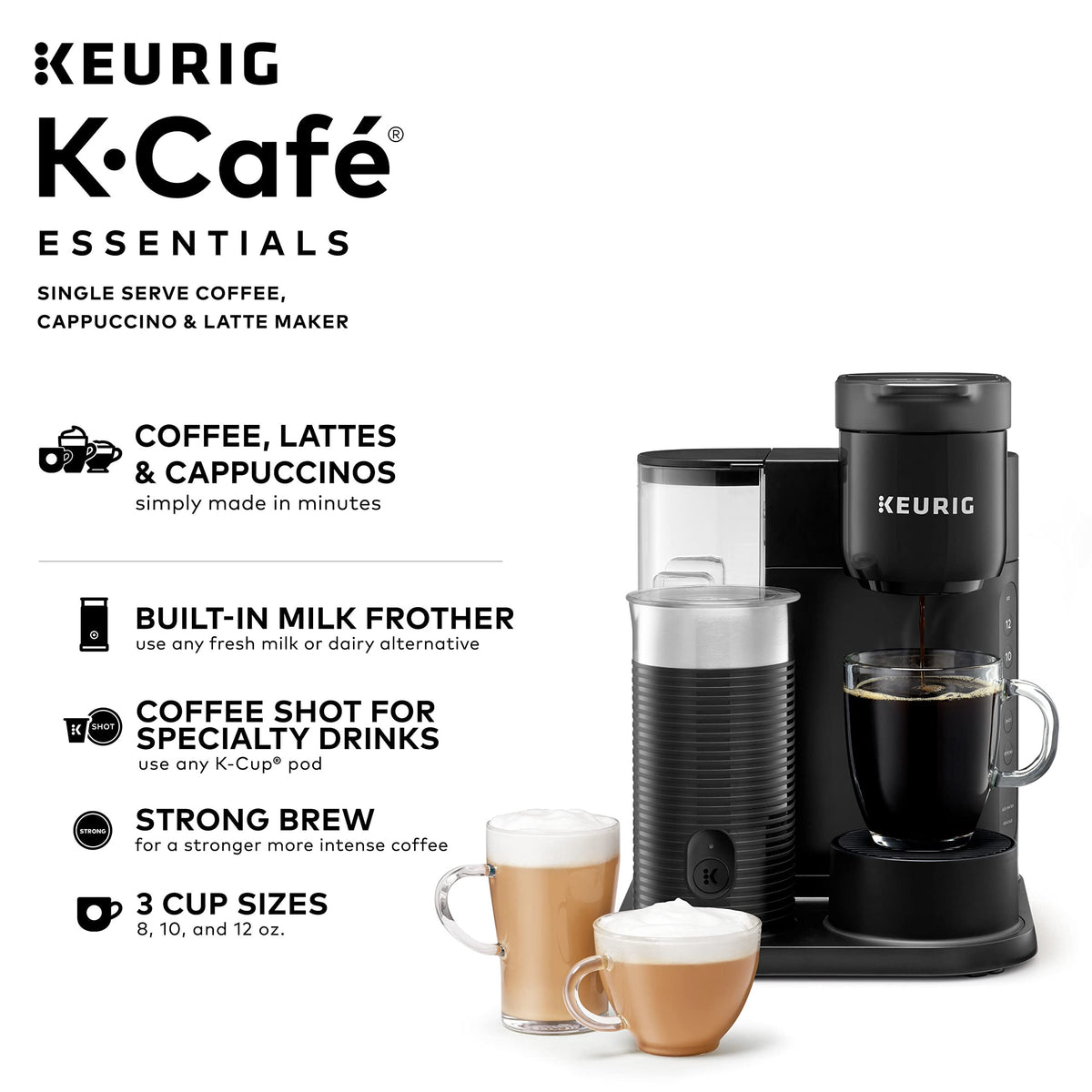 Single Serve Coffee, Latte and Cappuccino Maker, Black D92168