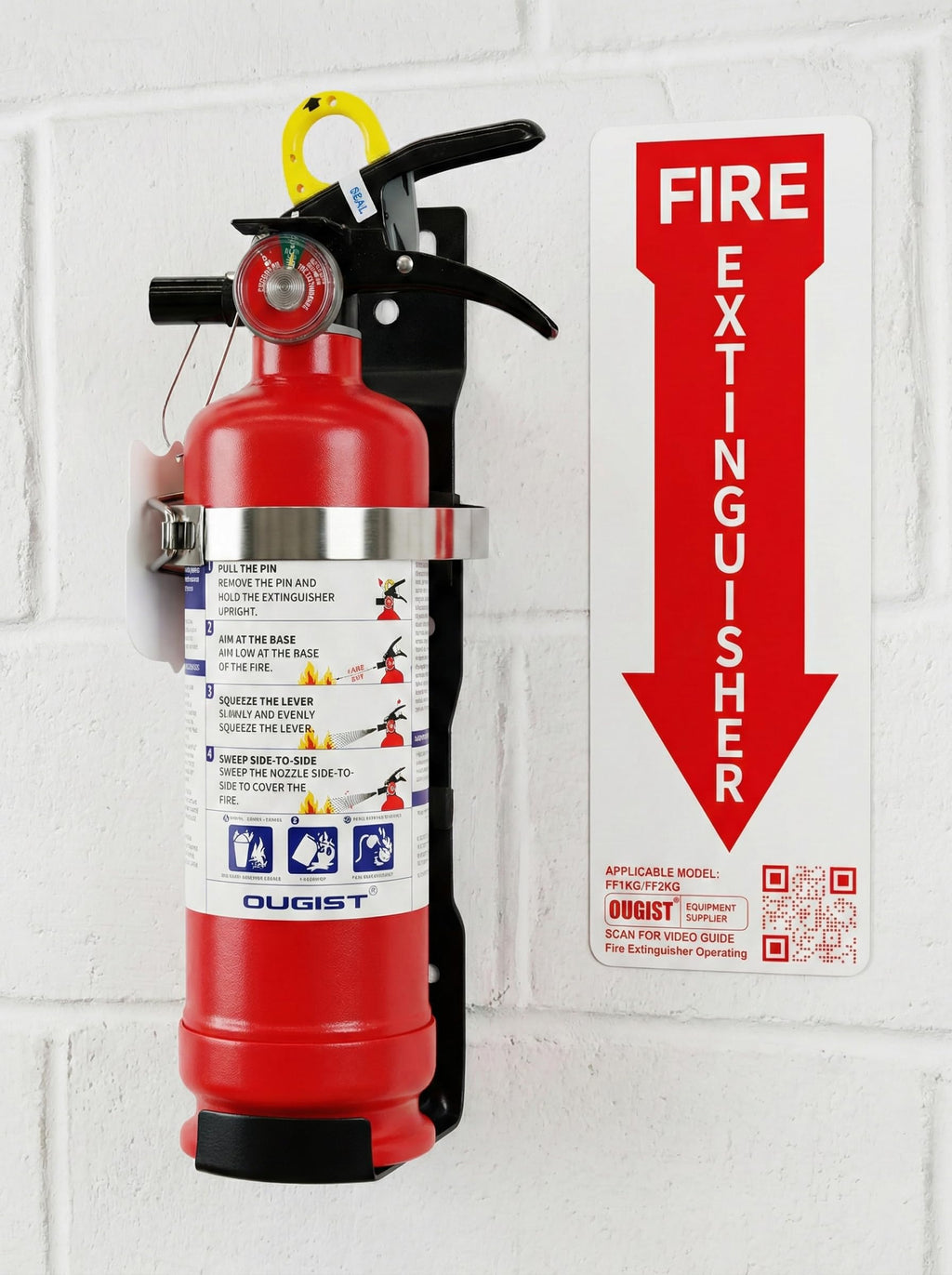 2.5 lb ABC Dry Chemical Fire Extinguisher with Wall Mount Z1069