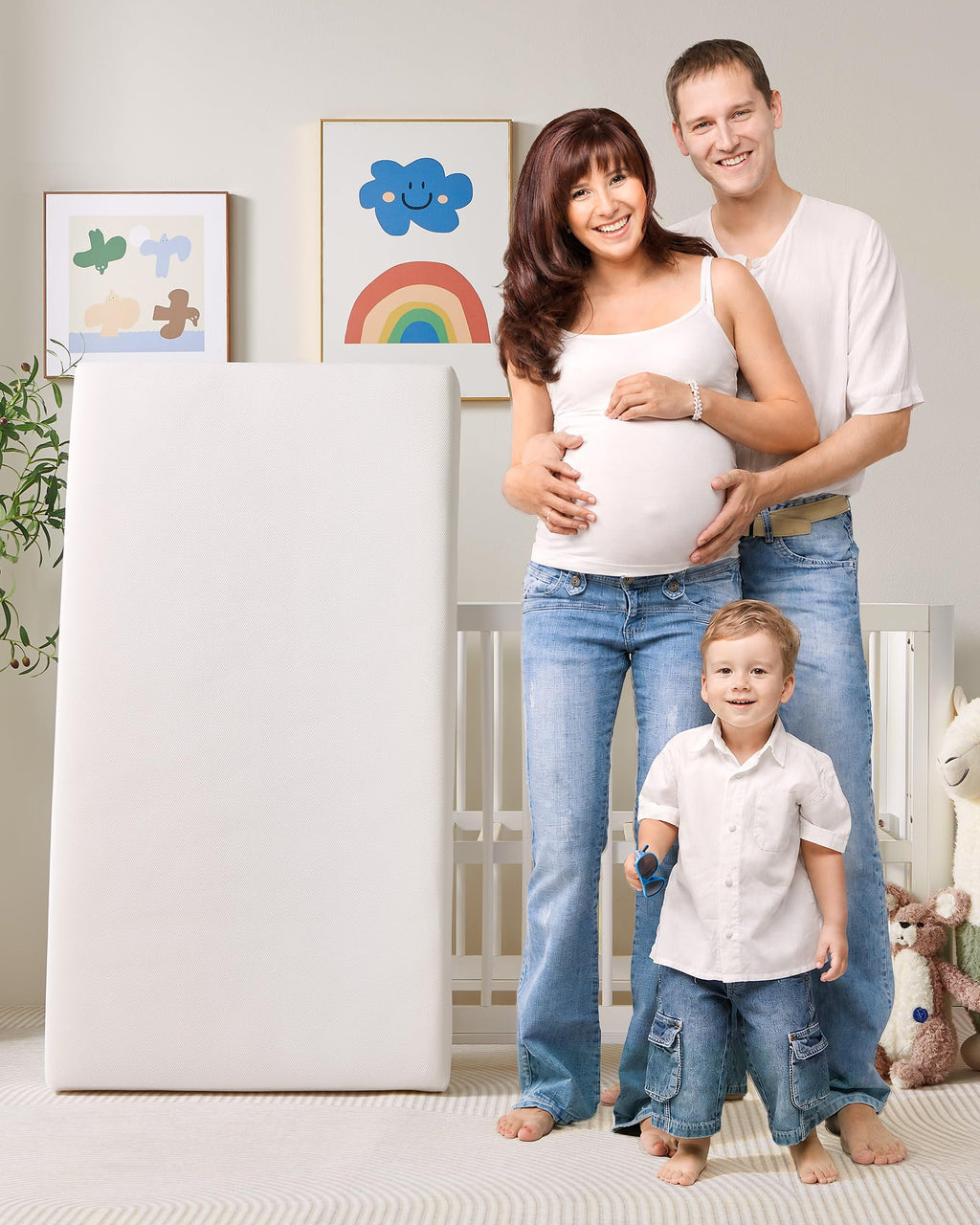 Breathable Standard Full Size Crib Mattress with Waterproof Machine Washable Cover A453