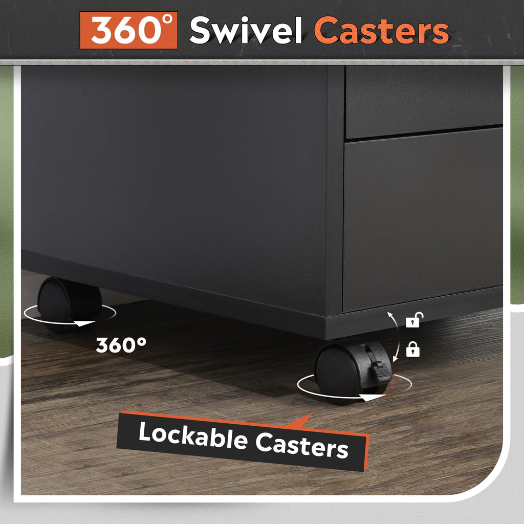 5 Drawer Black Filing Cabinet A488