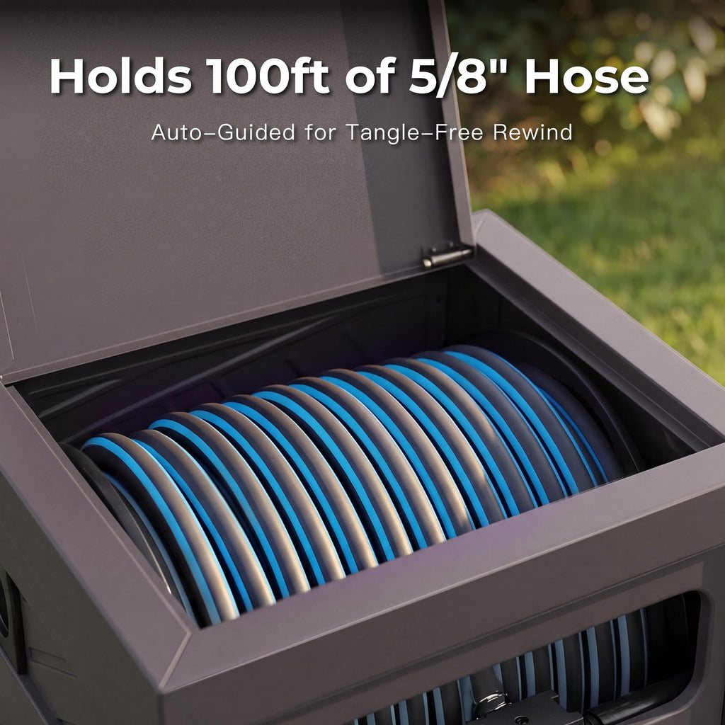 Heavy Duty Metal Hose Reel Box for 125FT x 5/8" Hose F9637