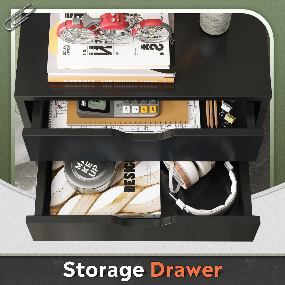 5 Drawer Black Filing Cabinet A488