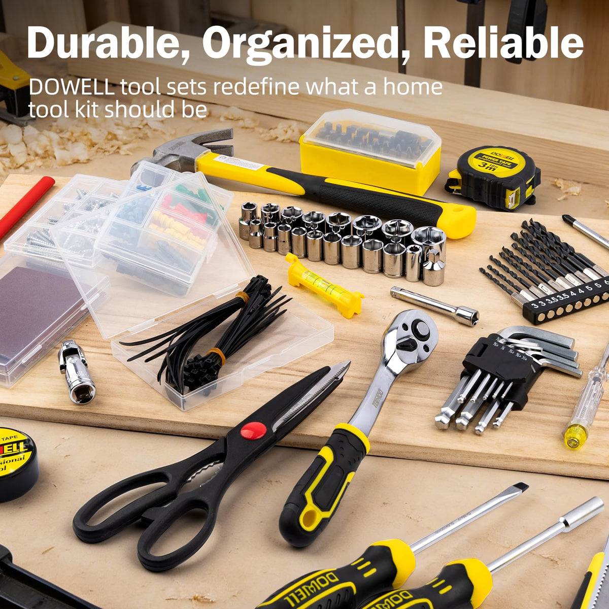 299-Piece Professional Hand Tool Set with Sockets, Pliers, Hex Keys, Screwdrivers H2338