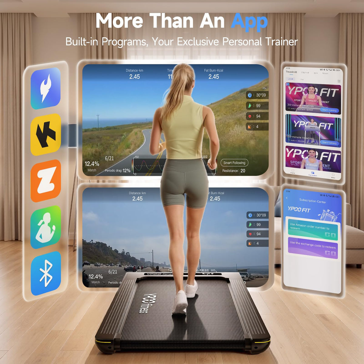 Walking Pad with 14% Incline Under Desk Treadmill F992635