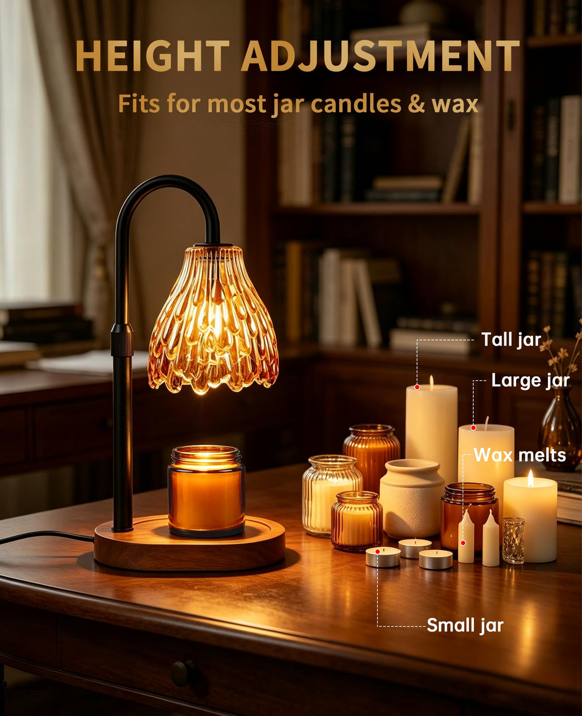 Glass Candle Warmer Lamp with Timer & Dimmer Q865