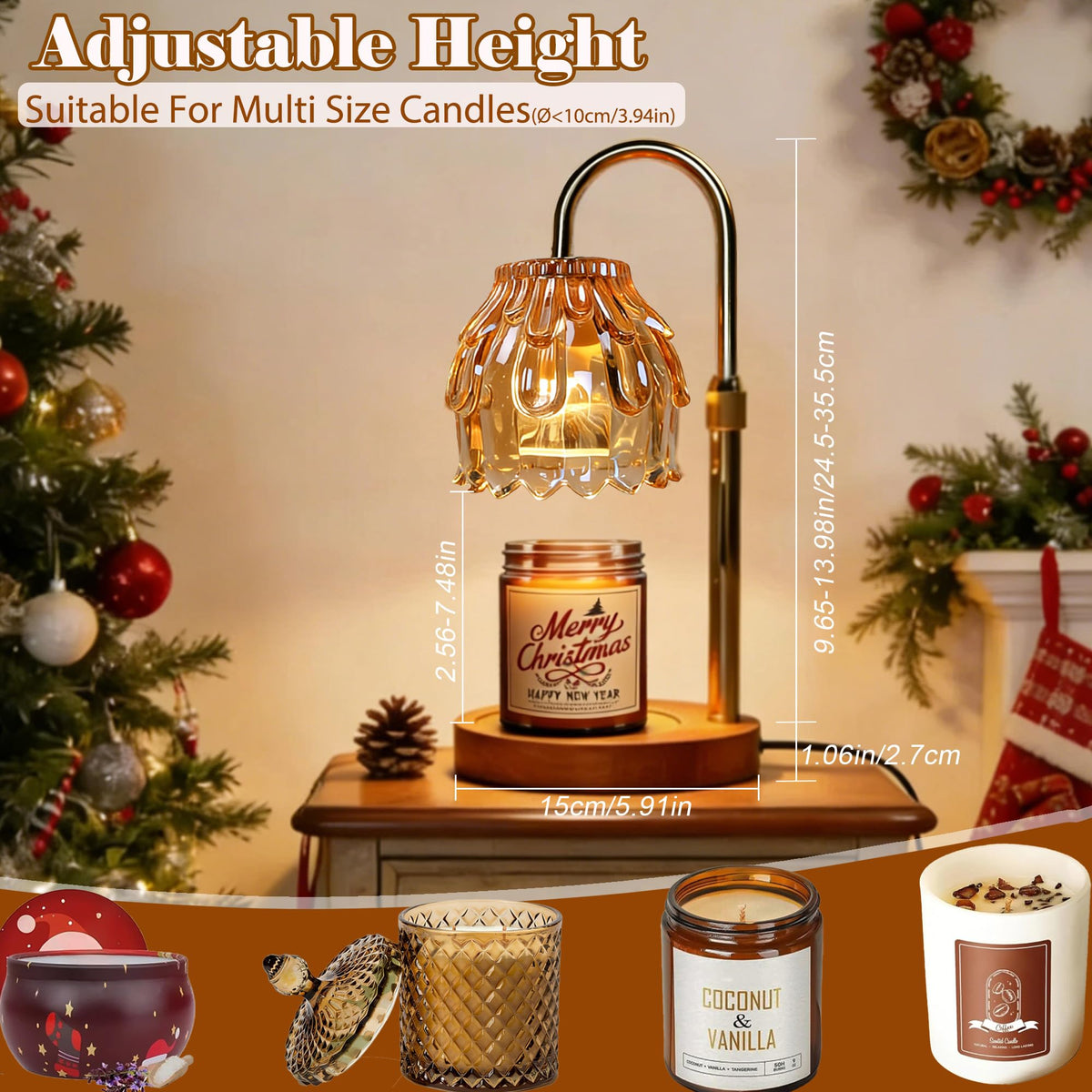 Candle Warmer Lamp with Timer Dimmable Adjustable Height X921114