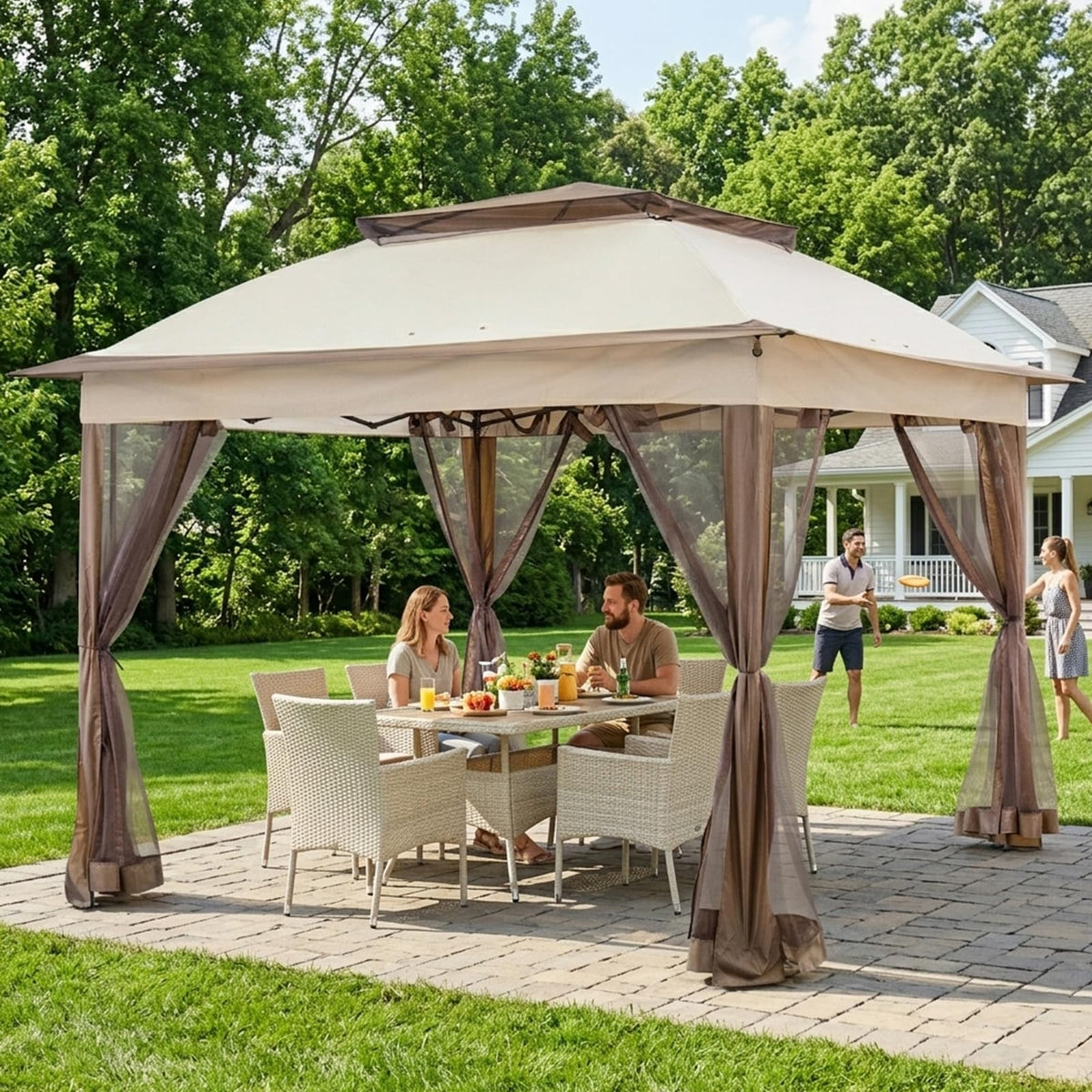 11x11 Pop Up Gazebo with Netting M11338