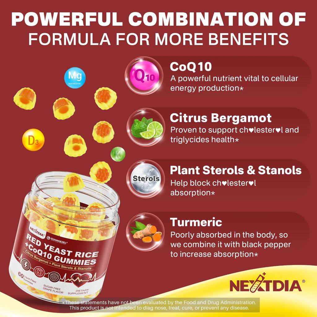 Red Yeast Rice Gummies 2400MG with CoQ10 F8436