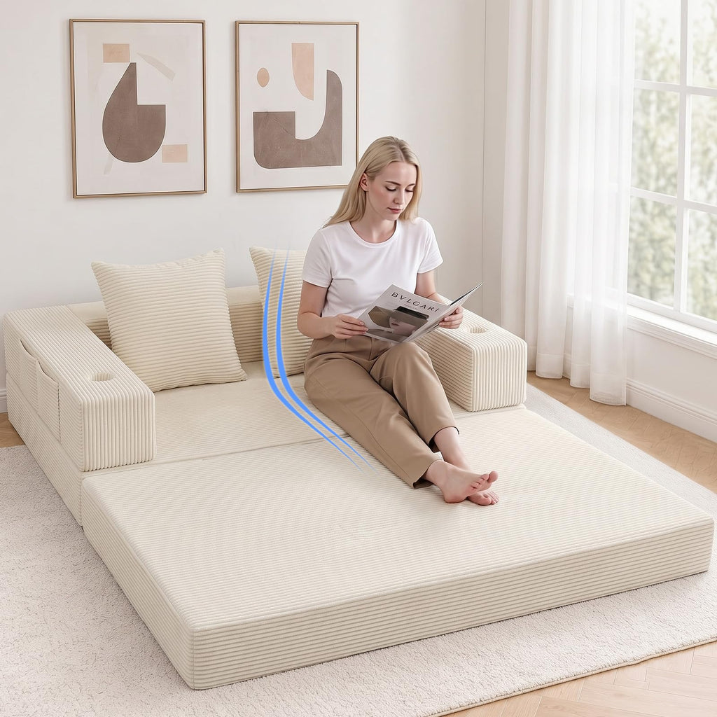Beige Futon Sofa Bed N88571