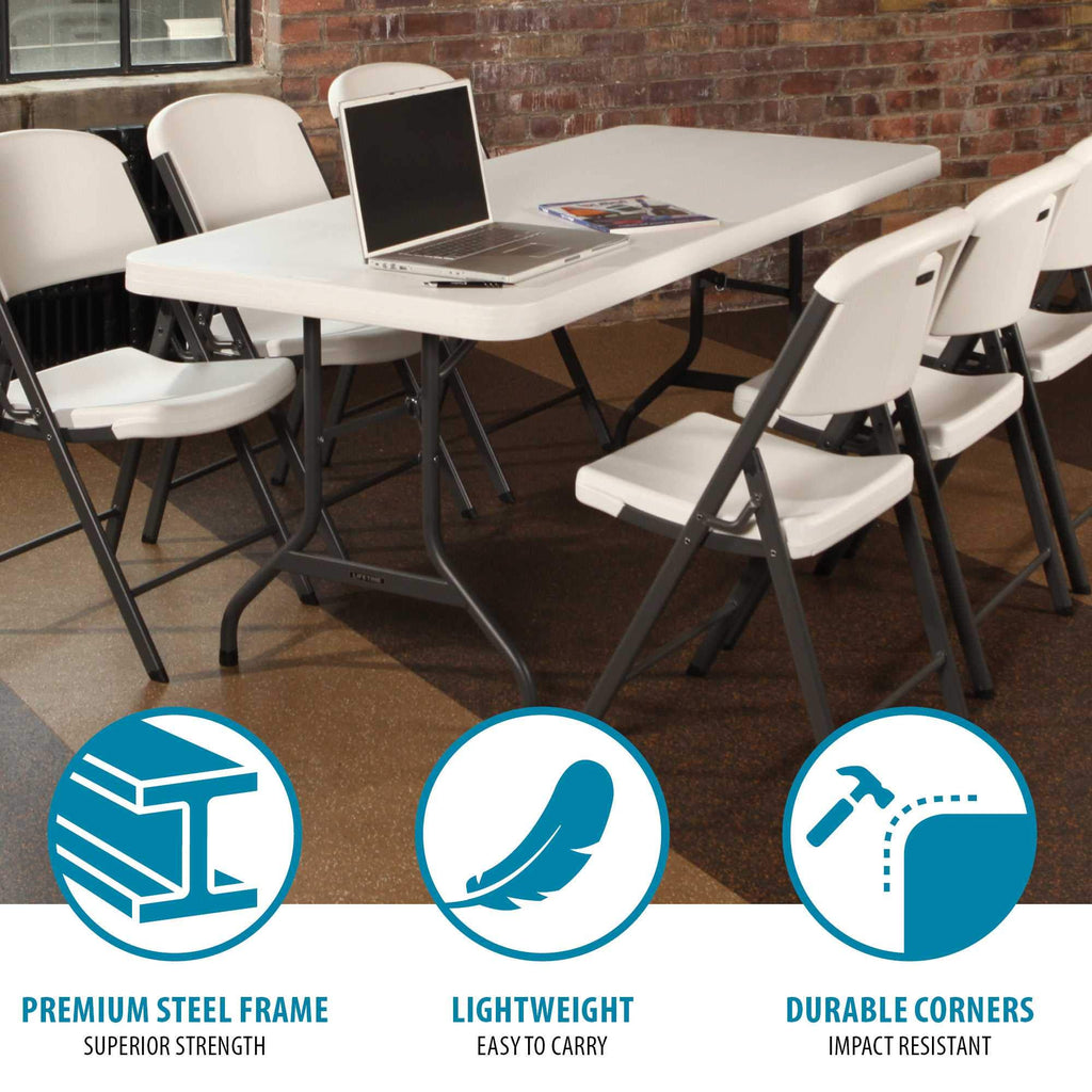 White 6 Feet Folding Utility Table Pack of 4 P1332
