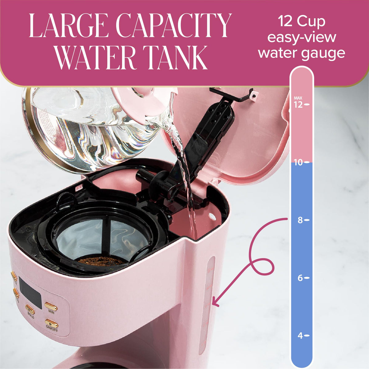 12-Cup Programmable Drip Coffee Maker with Glass Carafe S39302