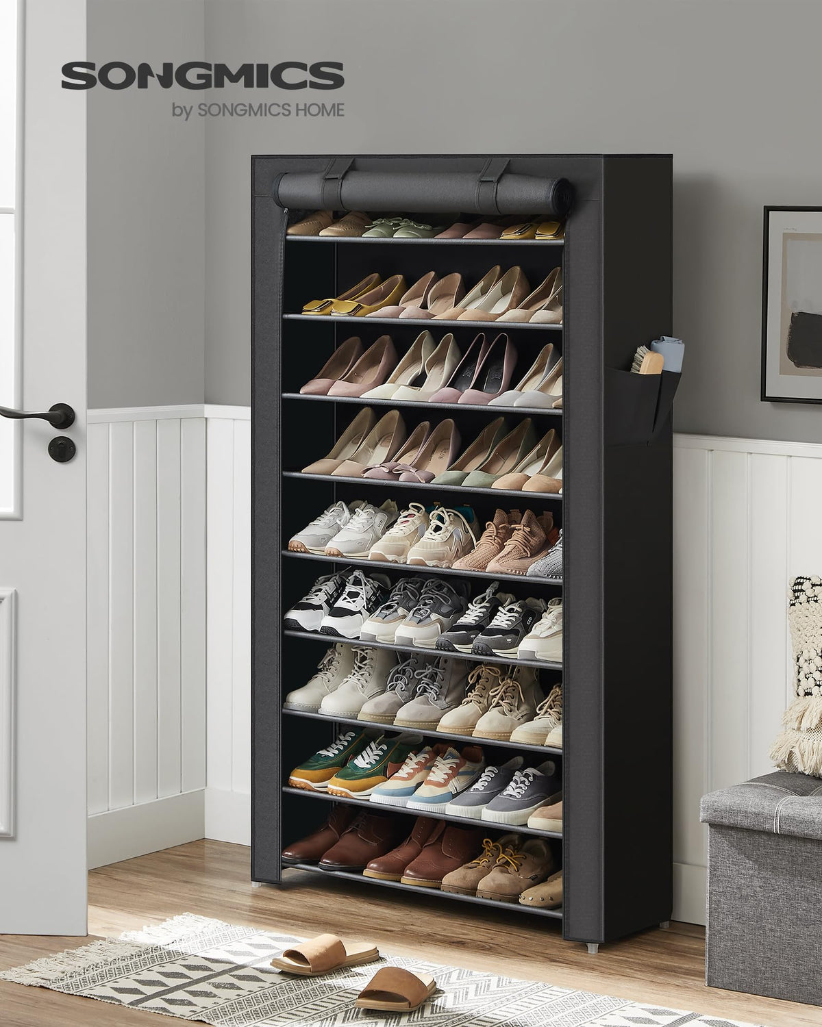 10-Tier Shoe Rack with Cover T56903