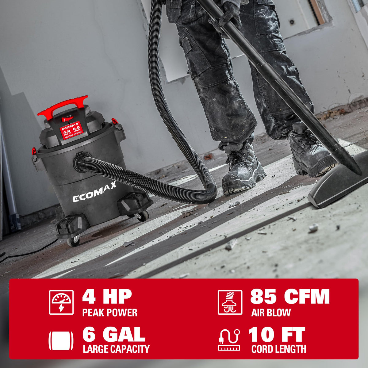 6 Gallon 4 HP Wet Dry Shop Vac Q42746