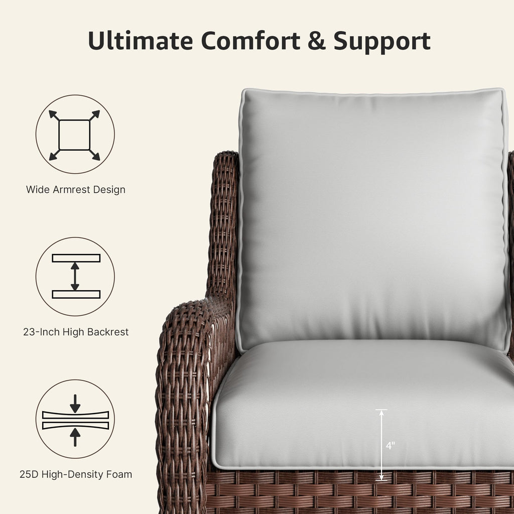 Outdoor Wicker 2 Seater Sofa with Cushion D8857