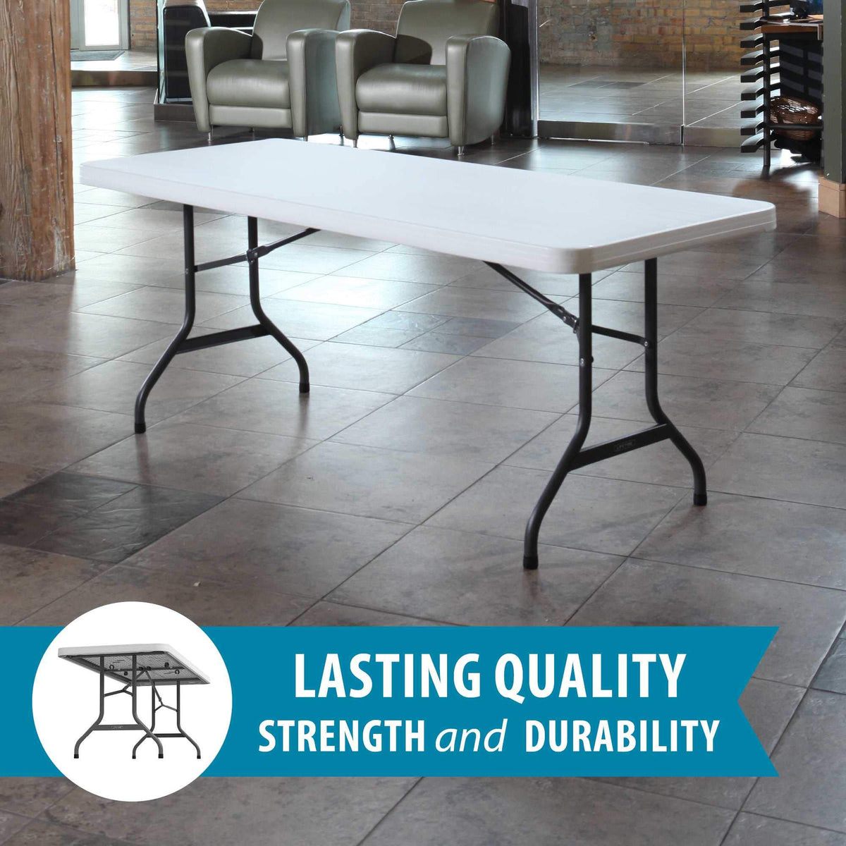 White 6 Feet Folding Utility Table Pack of 4 P1332