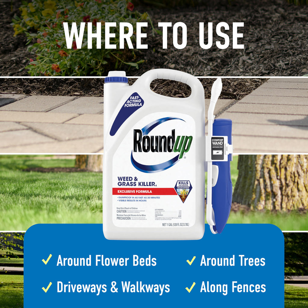 Roundup Weed & Grass Killer₄ with Comfort Wand, 1 gal. Q756227