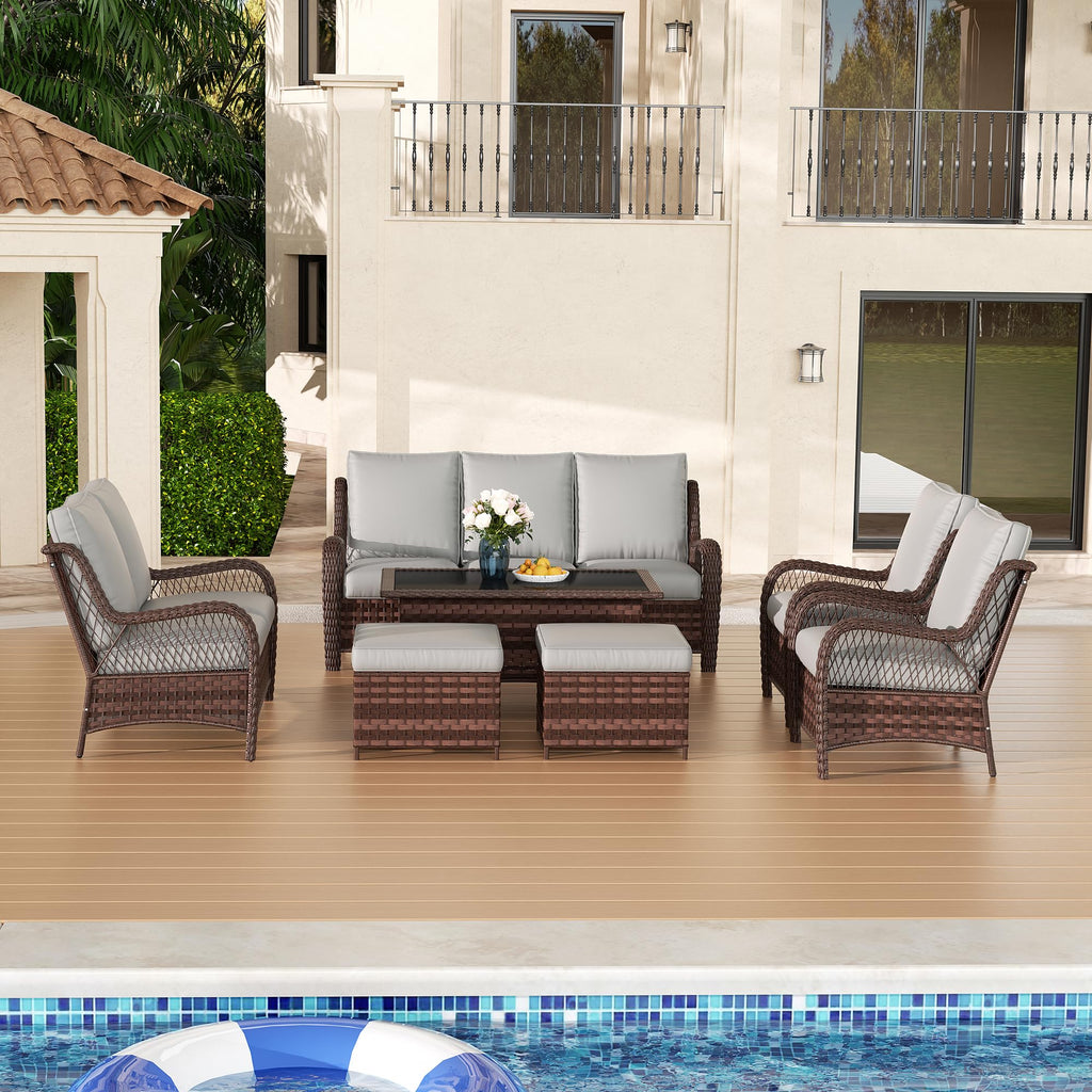 Outdoor Wicker 2 Seater Sofa with Cushion D8857