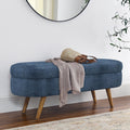 Oval Storage Bench with Rubber Wood Legs U264830