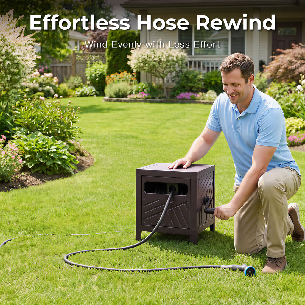Heavy Duty Metal Hose Reel Box for 125FT x 5/8" Hose F9637