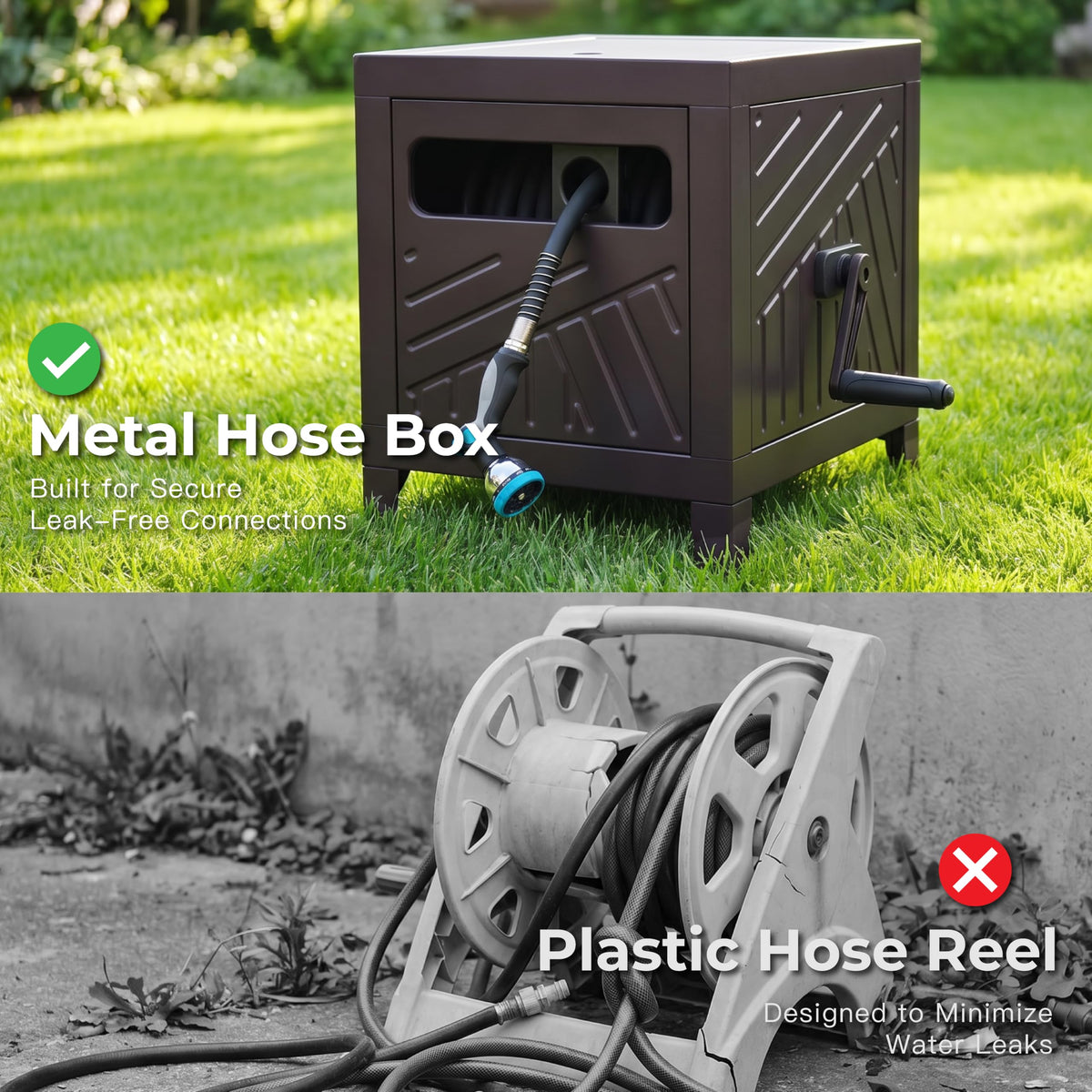 Heavy Duty Metal Hose Reel Box for 125FT x 5/8" Hose F9637