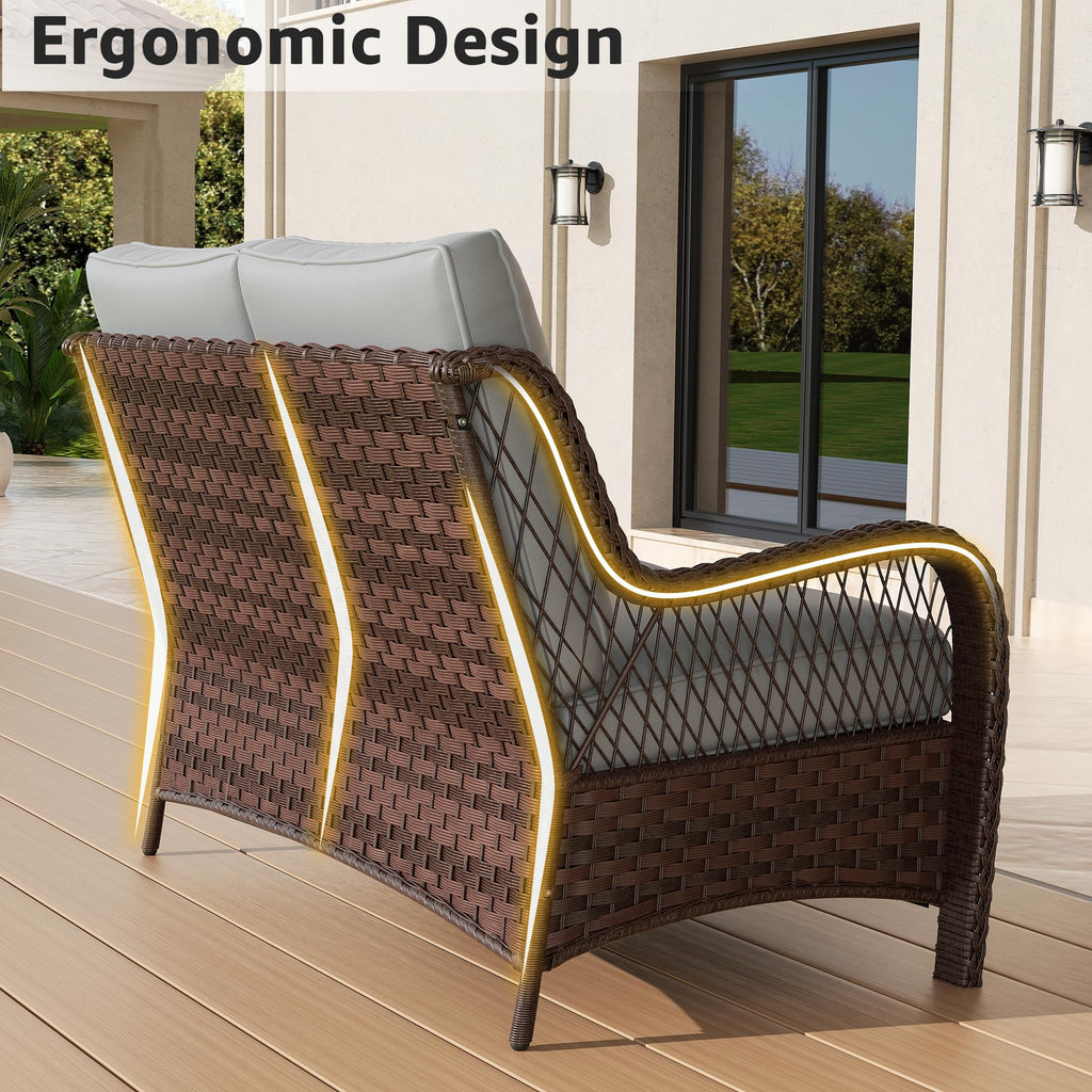 Outdoor Wicker 2 Seater Sofa with Cushion D8857